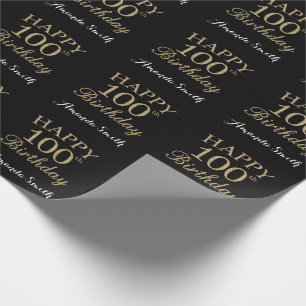 Regalo Feliz 100 aniversario Purpurina de oro papel de en