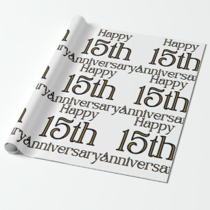 Regalo Feliz 15° aniversario de papel de ajuste