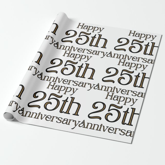Regalo Feliz 25° aniversario de papel de ajuste (Desenrollado)