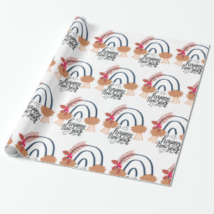 Regalo Feliz Año Nuevo Boho Rainbow Gift Papel de ajuste