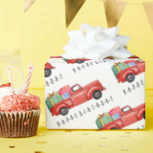 Regalo Feliz Cumpleaños Camión Rojo Y Regalos Papel De En