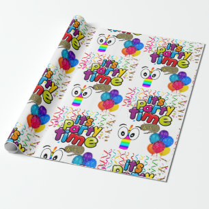 Regalo Feliz cumpleaños, envolvimiento de papel es hora d