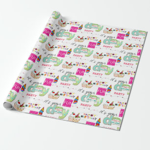 Regalo Feliz cumpleaños envuelto papel de diversión paste
