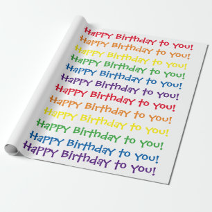 Regalo Feliz cumpleaños papel de embalaje - arco iris