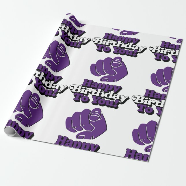 Regalo Feliz Cumpleaños Para Usted Papel De Envoltura Púr (Desenrollado)