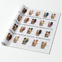 Feliz Día de la Madre Acuarela Papel envuelto de m