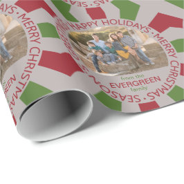 Regalo Feliz feriado personalizado foto y papel de envolt