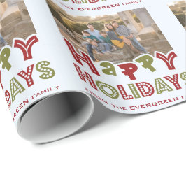 Regalo Feliz feriado personalizado foto y papel de envolt