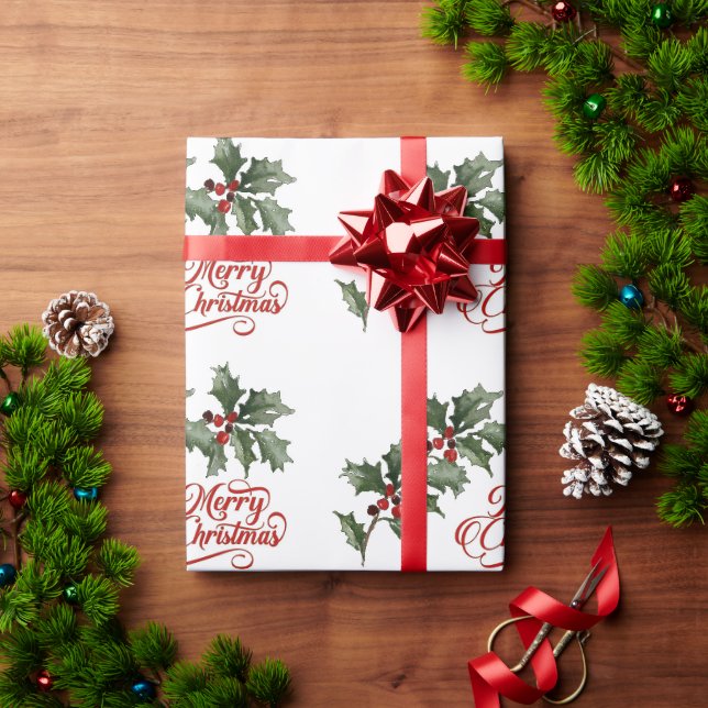 Regalo Feliz Navidad con papel de envolvimiento de las ra (Regalo de vacaciones)