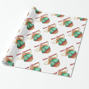 Regalo Feliz Navidad Gingerbread Angel Papel de envolver