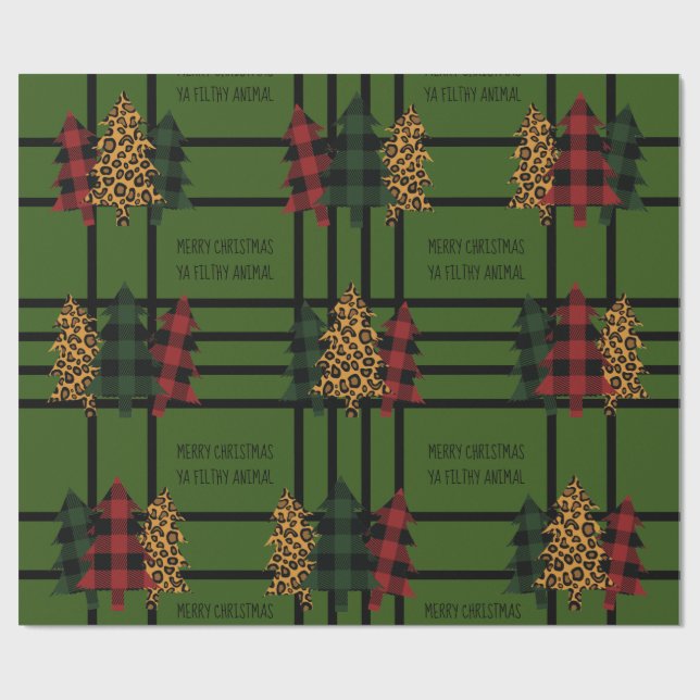 Regalo Feliz Navidad Ya Filthy Papel De Envoltura Animal (Superficie plana)