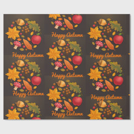 Regalo Feliz Papel de champiñón y cosecha de otoño