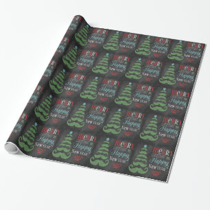 Regalo Feliz papel de embalaje del navidad de la pizarra
