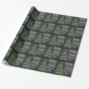 Regalo Feliz papel de embalaje del navidad de la pizarra