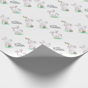 Regalo Feliz Pascua, Papel envuelto de conejitos de Pascu