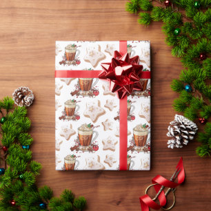 Regalo Festividad de latte con papel envuelto de galletas