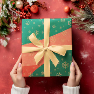 Regalo Festividades de Snowflakes con papel de envolvimie