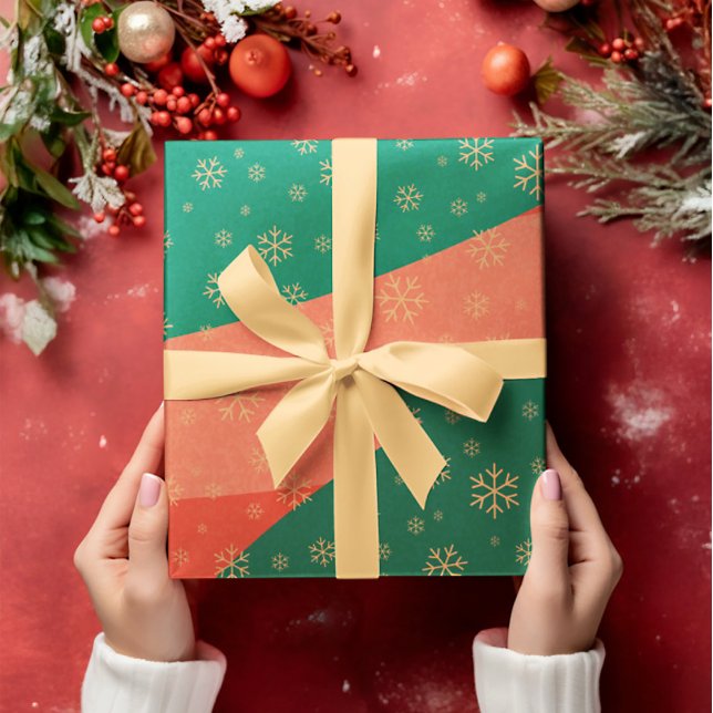 Regalo Festividades de Snowflakes con papel de envolvimie (Subido por el creador)