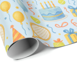 Regalo Fiesta de cumpleaños de tenis para papel de jugado