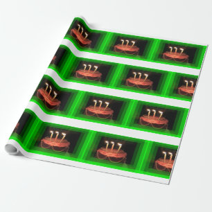 Regalo Fiesta de cumpleaños verde con papel de preparació