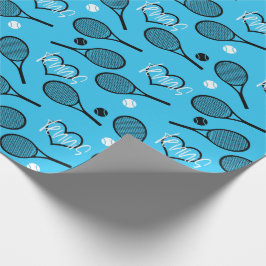 Regalo Fiesta de tenis azul, patrón de tenis Papel de rel