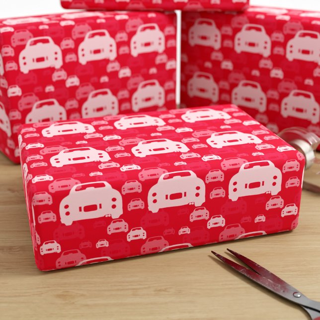 Regalo Figarro Patrón de coche de Figaro Papel de envolve (Fun red figgy wrapping paper perfect for all sort of gifts. You can change the background colour)