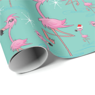 Regalo Flamingos Navidades de Florida envolviendo papel