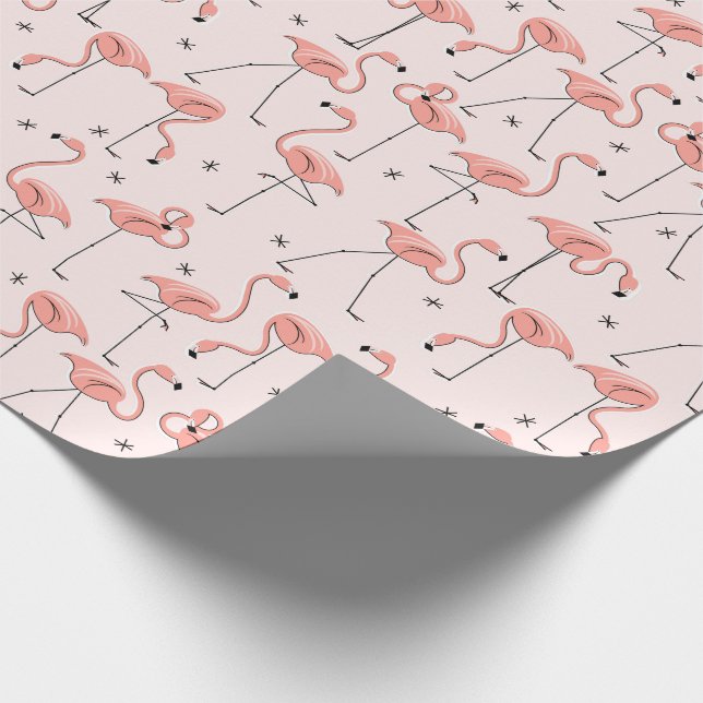 Regalo Flamingos Papel de envoltura rosa (Esquina)