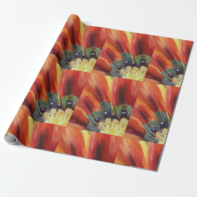 Regalo Flor naranja deja papel de envolvimiento mate (Desenrollado)