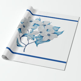 Regalo Flores de dogwood sobre papel de envolver