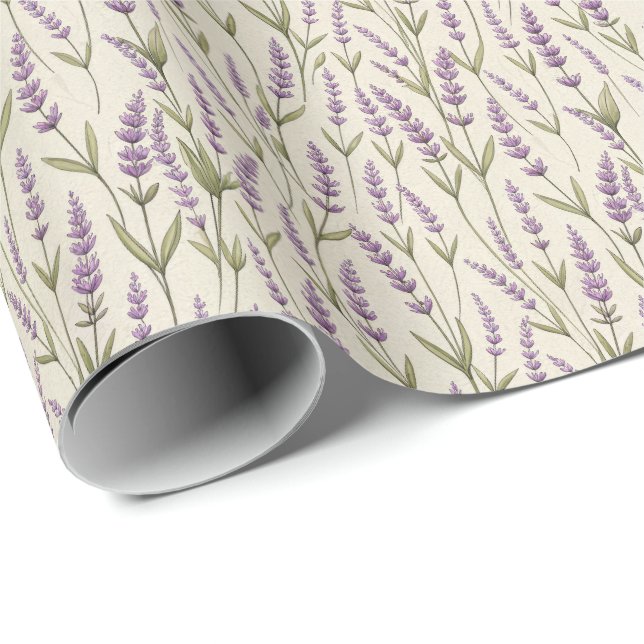 Regalo Flores de lavanda Imprimir papel de envolvimiento (Esquina del rollo)