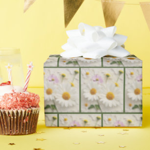 Regalo Flores de margarita y cosmos en papel con problema