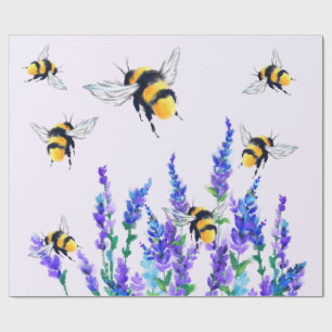 Regalo Flores de primavera y abejas donan papel de envolv