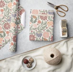 Regalo Flores retro vintage de moda - Rollo de papel envu