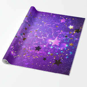 Regalo Fondo de papel de aluminio púrpura con estrellas