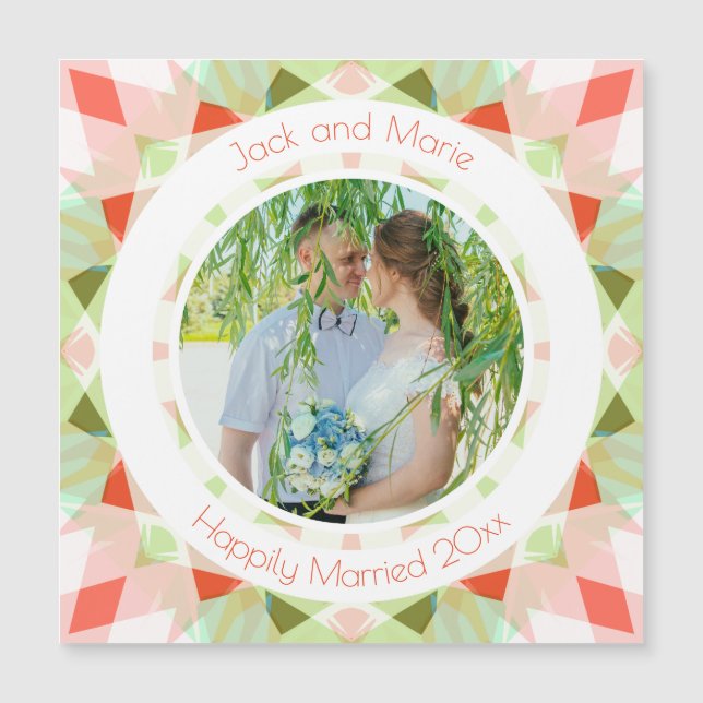 Regalo fotográfico Keepsake del Boda Verde Rojo bo (Anverso)