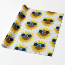 Gafas De Sol Sobre Papel De Envoltura De Girasol
