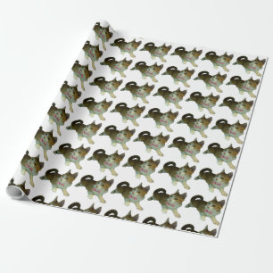Regalo Gato con el papel de embalaje de la pajarita