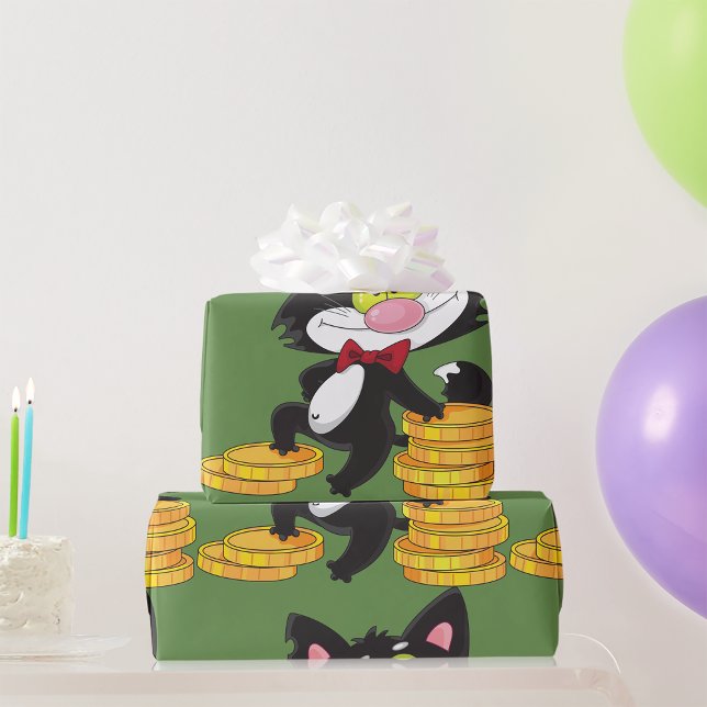 Regalo Gato con papel de ajuste de dinero (Subido por el creador)