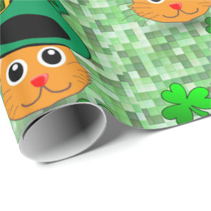 Regalo Gato de papel de envolvimiento del Día de San Patr