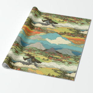 Regalo Ghibli World - Papel de relleno para nubes y monta