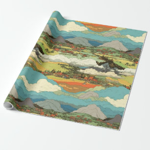 Regalo Ghibli World - Papel de relleno para nubes y monta