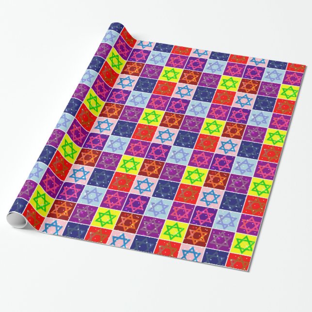 Regalo Giftwrap - estrellas judías - papel de (Desenrollado)