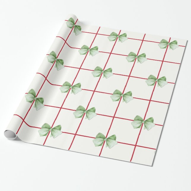 Regalo Gingham con Navidades de Bows envueltos de papel (Desenrollado)