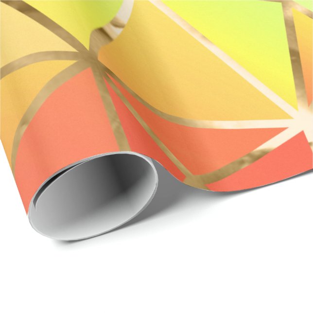 Regalo Glam Rainbow Golden Stripes Diamond Papel de envol (Esquina del rollo)
