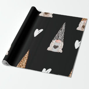 Regalo Gnomes sobre papel de envolver negro