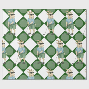 Regalo Goat Golfer está jugando golf sobre papel de envol