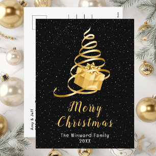 Regalo Gold y Black Ribbon para Feliz Navidad