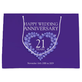 Regalo Grande 21° aniversario de boda foto foto bolsa morada