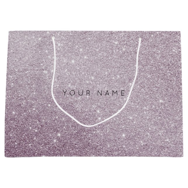 Regalo Grande Amethyst White Plum Purpurina Favor Bolsa de Regal (Anverso)